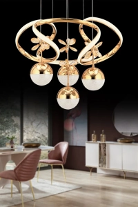 Rodin 3 Renk Gold Sarkıt Led Modern Ledli Avize